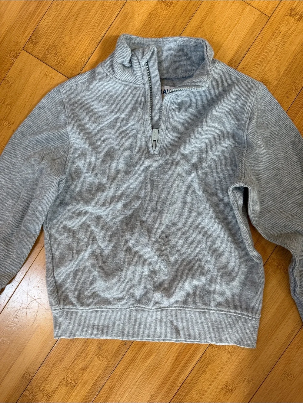 Boys Gray Quarter-Zip Sweater and black waffle hoodie size 5